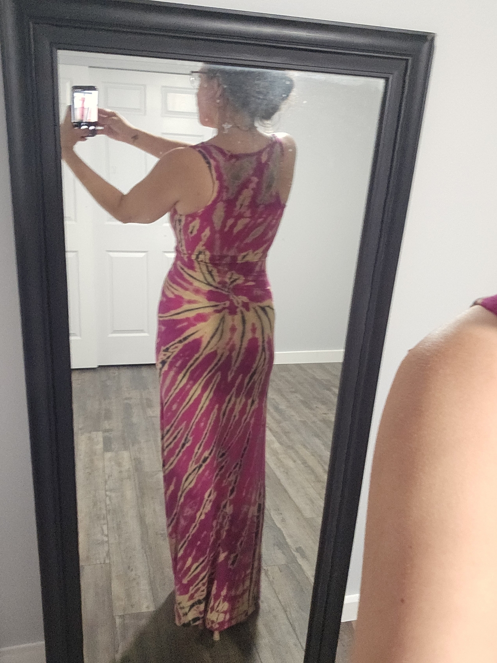 Go Couture Pink and Cream Tie-Dye Sleeveless Maxi Dress - Picture 4 of 7